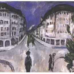 恩斯特·路德维希·克尔希纳(Ernst Ludwig Kirchner)高清作品:Street at Stadtpark