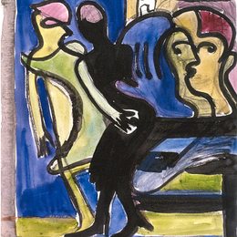 《走进咖啡馆》恩斯特·路德维希·克尔希纳(Ernst Ludwig Kirchner)高清作品欣赏