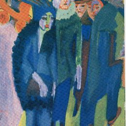 《街景》恩斯特·路德维希·克尔希纳(Ernst Ludwig Kirchner)高清作品欣赏