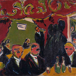 《酒馆》恩斯特·路德维希·克尔希纳(Ernst Ludwig Kirchner)高清作品欣赏