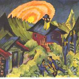 恩斯特·路德维希·克尔希纳(Ernst Ludwig Kirchner)高清作品:Moon Rising at the Staffelalp