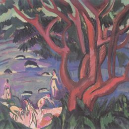 《海滩上的红树》恩斯特·路德维希·克尔希纳(Ernst Ludwig Kirchner)高清作品欣赏