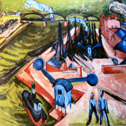 恩斯特·路德维希·克尔希纳(Ernst Ludwig Kirchner)高清作品:Frankfurter Westhafen