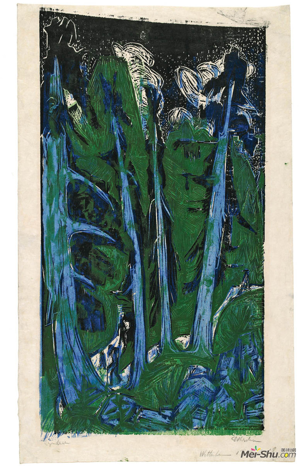 《風吹冷杉》恩斯特·路德維希·克爾希納(ernst ludwig kirchner)