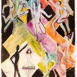 《壁画彩舞设计》恩斯特·路德维希·克尔希纳(Ernst Ludwig Kirchner)高清作品欣赏