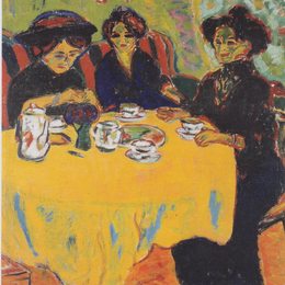 《喝咖啡的女人》恩斯特·路德维希·克尔希纳(Ernst Ludwig Kirchner)高清作品欣赏