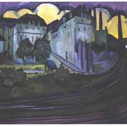 恩斯特·路德维希·克尔希纳(Ernst Ludwig Kirchner)高清作品:Gateway to the freight depot in Altstadt