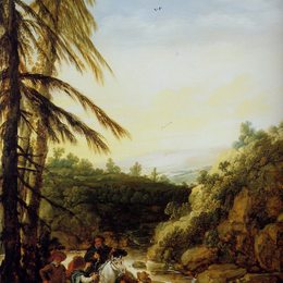 《马术的景观掠夺》艾萨亚斯·凡·德·维尔德(Esaias van de Velde)高清作品欣赏