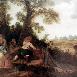 《伏击沙丘中的民兵》艾萨亚斯·凡·德·维尔德(Esaias van de Velde)高清作品欣赏