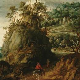 《旅游者山地景观》艾萨亚斯·凡·德·维尔德(Esaias van de Velde)高清作品欣赏