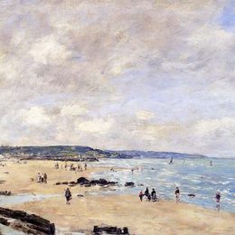 尤金·布丹(Eugene Boudin)高清作品:Beach at Trouville