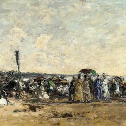 《海滩风光》尤金·布丹(Eugene Boudin)高清作品欣赏