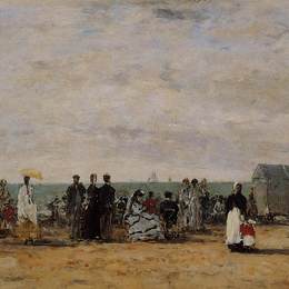 《海滩风光》尤金·布丹(Eugene Boudin)高清作品欣赏