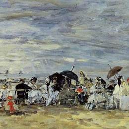 《海滩风光》尤金·布丹(Eugene Boudin)高清作品欣赏