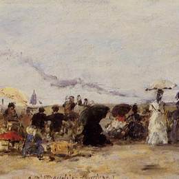 《海滩风光》尤金·布丹(Eugene Boudin)高清作品欣赏