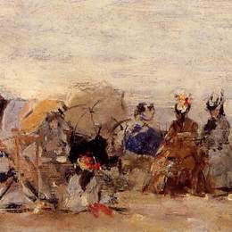 《海滩风光》尤金·布丹(Eugene Boudin)高清作品欣赏