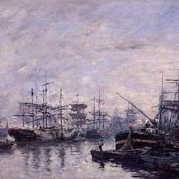 《波尔多港》尤金·布丹(Eugene Boudin)高清作品欣赏