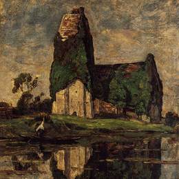 尤金·布丹(Eugene Boudin)高清作品:Criqueboeuf, the Church