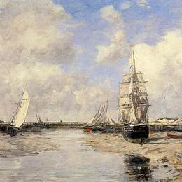 尤金·布丹(Eugene Boudin)高清作品:Estuary at Trouville