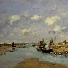 尤金·布丹(Eugene Boudin)高清作品:Etaples, La Canache, Low Tide