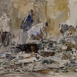 《鱼市》尤金·布丹(Eugene Boudin)高清作品欣赏