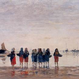 尤金·布丹(Eugene Boudin)高清作品:Fisherwomen at Berck