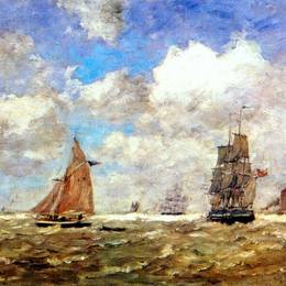 《公海》尤金·布丹(Eugene Boudin)高清作品欣赏