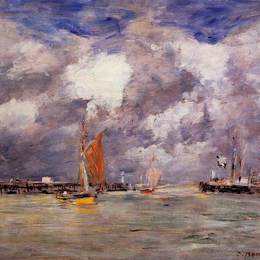 尤金·布丹(Eugene Boudin)高清作品:High Tide at Trouville