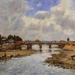 尤金·布丹(Eugene Boudin)高清作品:Laundresses on the Banks of the Touques