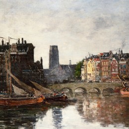 《鹿特丹交易所》尤金·布丹(Eugene Boudin)高清作品欣赏