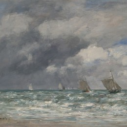 尤金·布丹(Eugene Boudin)高清作品:Sailboats at Trouville