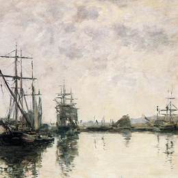 《多维尔盆地》尤金·布丹(Eugene Boudin)高清作品欣赏