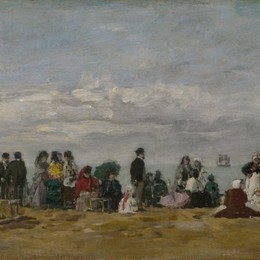 尤金·布丹(Eugene Boudin)高清作品:The Beach at Trouville