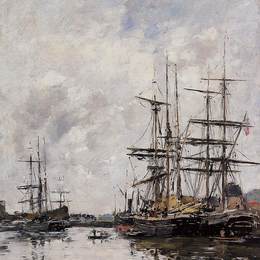 《杜维尔盆地》尤金·布丹(Eugene Boudin)高清作品欣赏