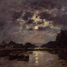 《月亮的影响》尤金·布丹(Eugene Boudin)高清作品欣赏