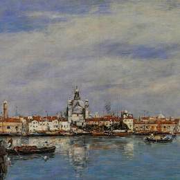 尤金·布丹(Eugene Boudin)高清作品:The Giudecca from The Zatteri, Venice