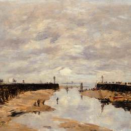 尤金·布丹(Eugene Boudin)高清作品:The Jetties, Low Tide, Trouville