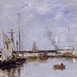 尤金·布丹(Eugene Boudin)高清作品:The Lock at Trouville