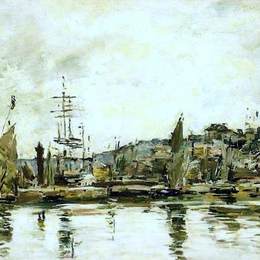 《波尔多港》尤金·布丹(Eugene Boudin)高清作品欣赏