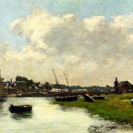 《特鲁维尔港》尤金·布丹(Eugene Boudin)高清作品欣赏