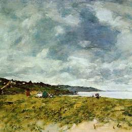 尤金·布丹(Eugene Boudin)高清作品:The Shore at Tourgeville