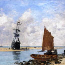 尤金·布丹(Eugene Boudin)高清作品:The Trouville Chanel, Low Tide