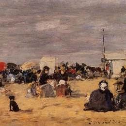 《特鲁维尔海滩风光》尤金·布丹(Eugene Boudin)高清作品欣赏