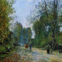 《周围，走绳索》尤金·布丹(Eugene Boudin)高清作品欣赏