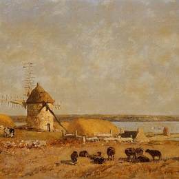 《查看从卡马雷特高地》尤金·布丹(Eugene Boudin)高清作品欣赏