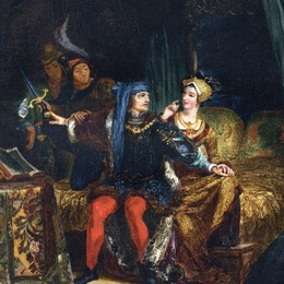 欧仁·德拉克罗瓦(Eugene Delacroix)高清作品:Charles VI and Odette de Champdivers