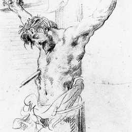 《十字架上的基督》欧仁·德拉克罗瓦(Eugene Delacroix)高清作品欣赏