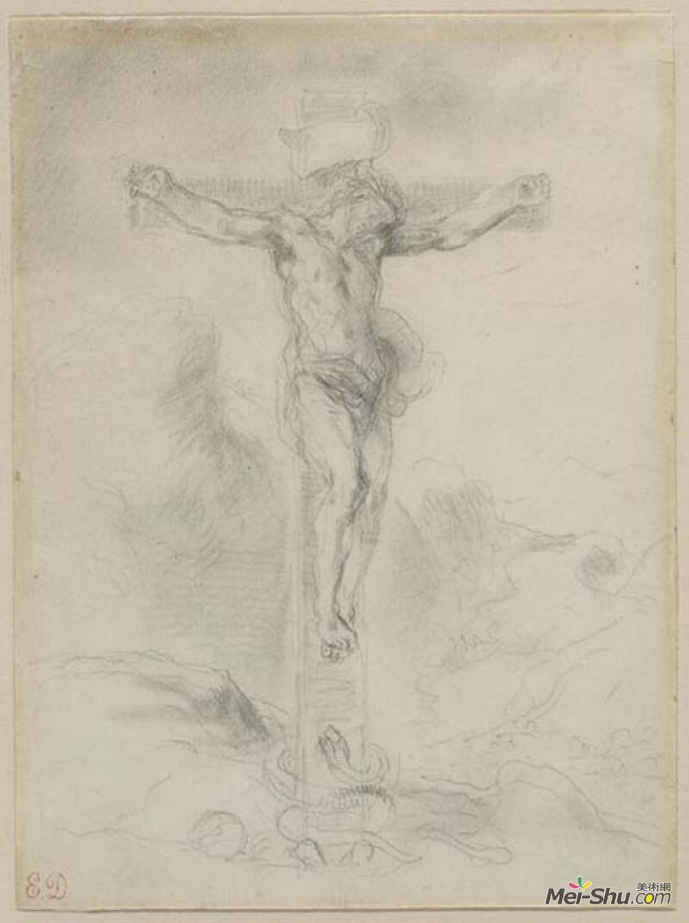 十字架上的基督欧仁德拉克罗瓦eugenedelacroix高清作品欣赏