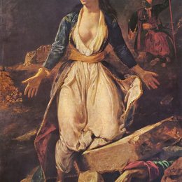 欧仁·德拉克罗瓦(Eugene Delacroix)高清作品:Greece expiring on the Ruins of Missolonghi