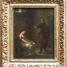 《哈姆雷特与奥菲莉亚》欧仁·德拉克罗瓦(Eugene Delacroix)高清作品欣赏